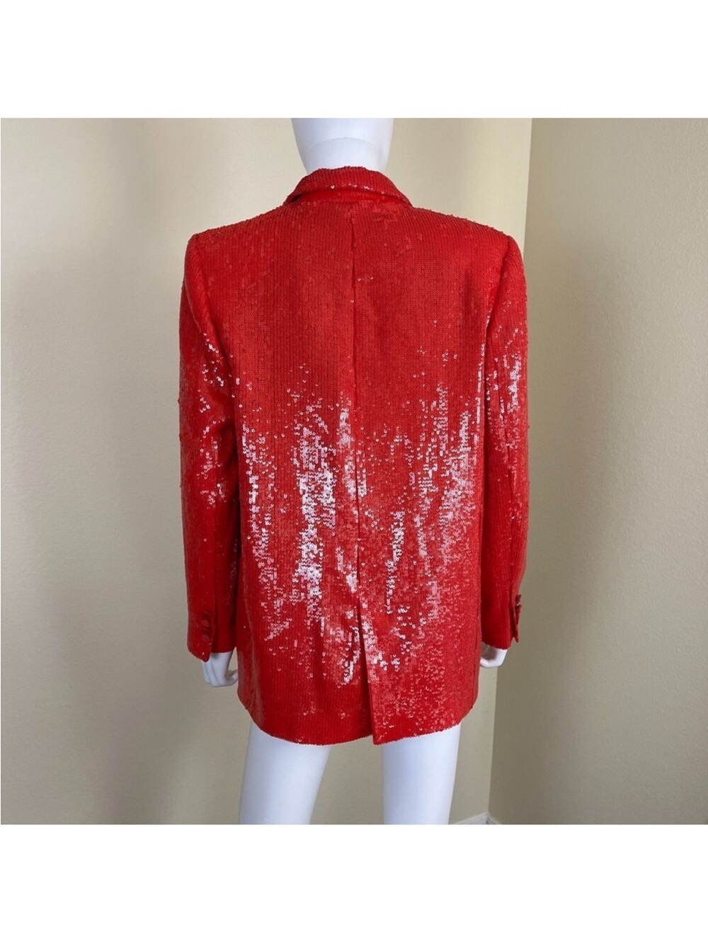 NWOT Zara Red Sequin Blazer Jacket - Statement Piece Sz S - Picture 9 of 13